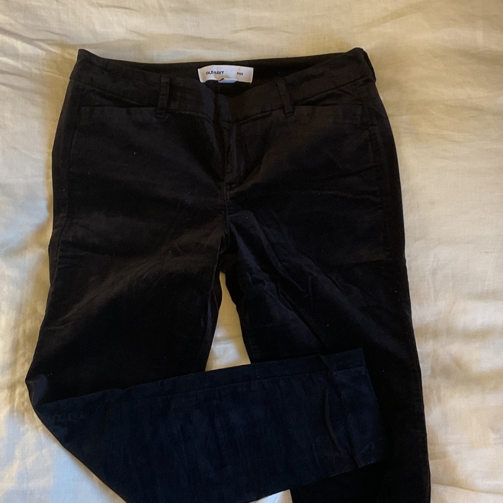 Old Navy Black Cropped Skinny Velvet Pants